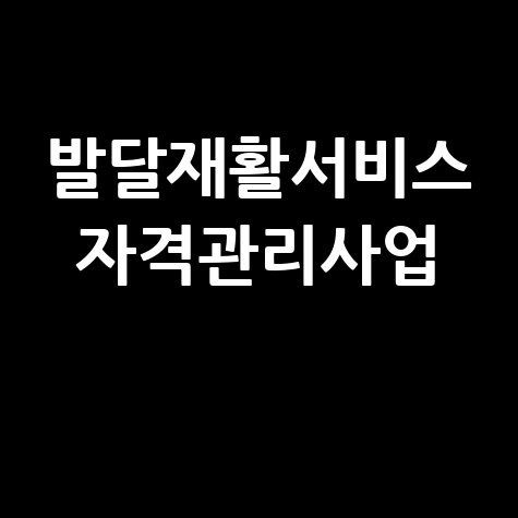 발달재활서비스 자격관리사업의 중요성
