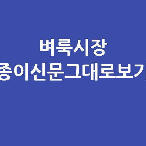 벼룩시장 종이신문 그대로 보기
