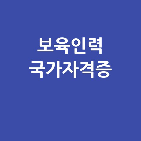 보육인력 국가자격증 취득 가이드