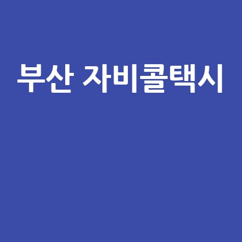 부산 자비콜택시: 안전하고 편리한 이동