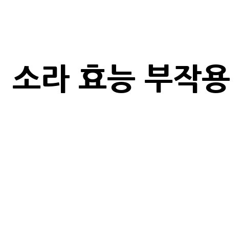 소라 효능 부작용 알아보기
