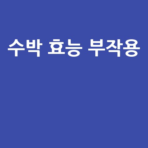 수박 효능과 부작용 완벽 정리