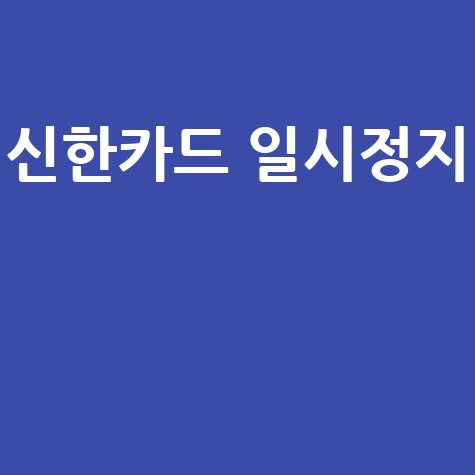 신한카드 일시정지 방법과 유의사항