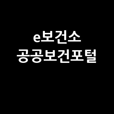 e보건소 공공보건포털: 건강검진 예약 및 증명서 발급