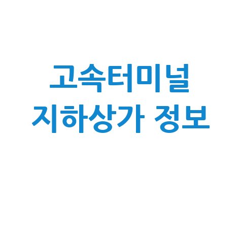 고속터미널 지하상가 정보, 쇼핑부터 맛집까지 완벽 가이드