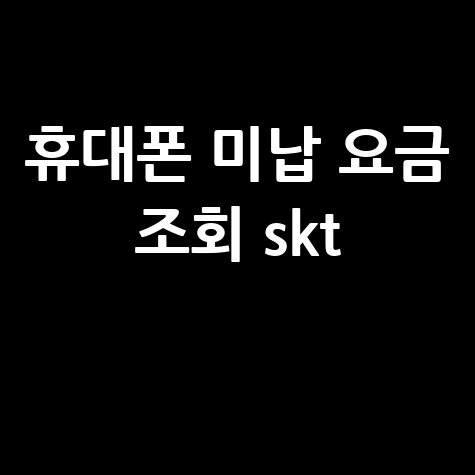 SKT 휴대폰 미납 요금 조회, 연체 확인 방법 총정리