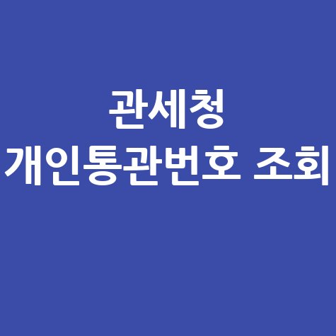 관세청 개인통관번호 조회: 발급부터 찾기까지 완벽 정리