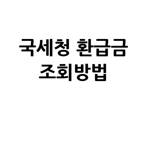 국세청 환급금 조회방법: 숨은 돈 찾기!