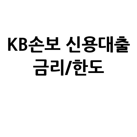 KB손해보험 신용대출