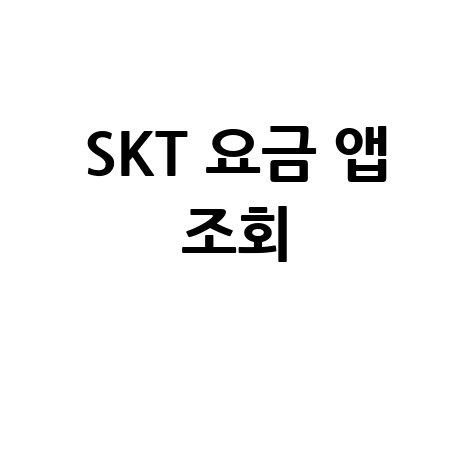 sk텔레콤 요금 조회 앱