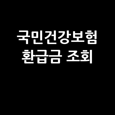 국민건강보험공단 홈페이지 환급금 조회 방법