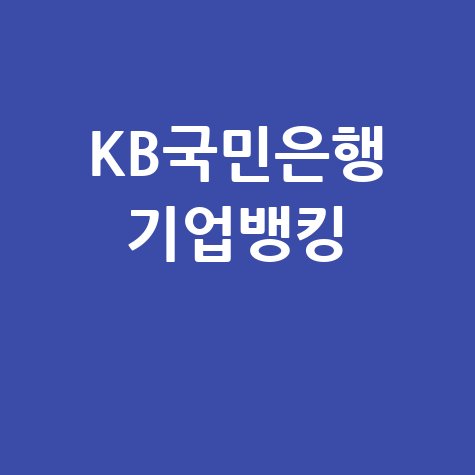 KB국민은행 기업 인터넷뱅킹