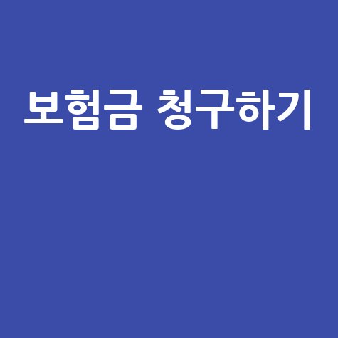 보험가입내역 조회로 보험금 청구하기