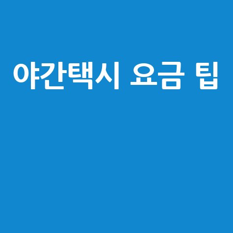 택시 야간할증 요금과 심야 이용 팁
