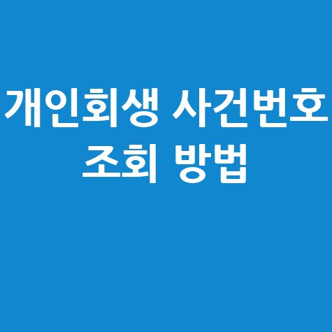 개인회생 사건번호 조회 방법 및 확인 안내