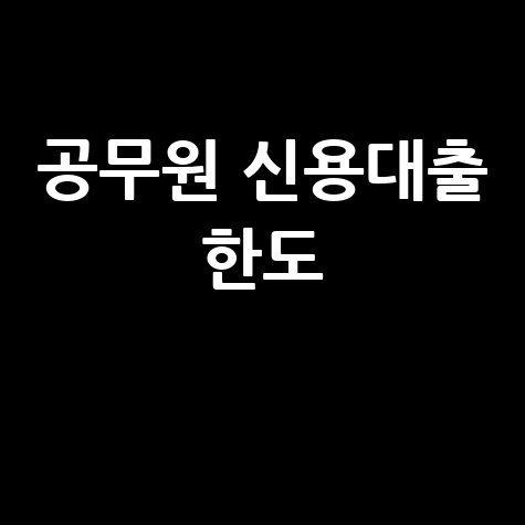 공무원 신용대출 한도 조회방법 총정리