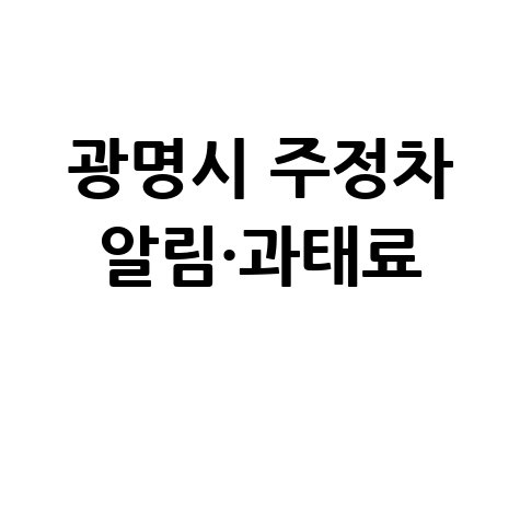 광명시 주정차단속 알림서비스 신청&middot;과태료 조회