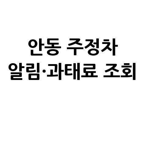 안동시 주정차단속 알림서비스 신청 및 과태료 납부 조회 방법