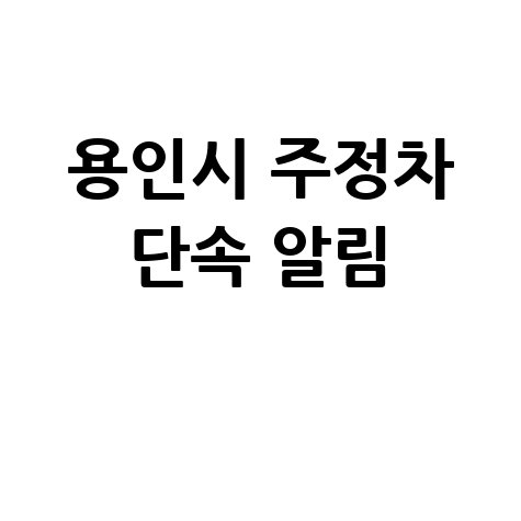 용인시주정차단속알림서비스 신청/단속시간/과태료