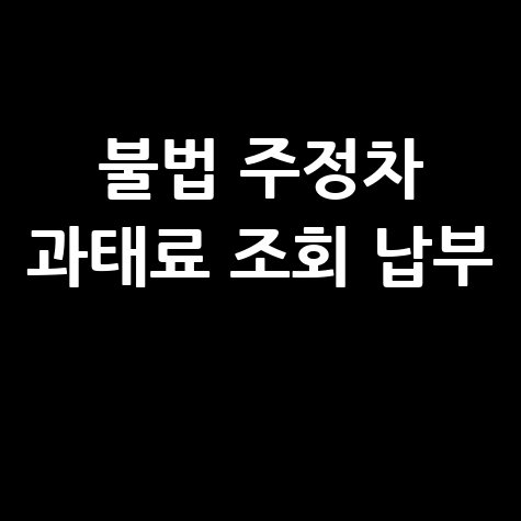 불법주정차 과태료 조회 및 납부 방법 총정리
